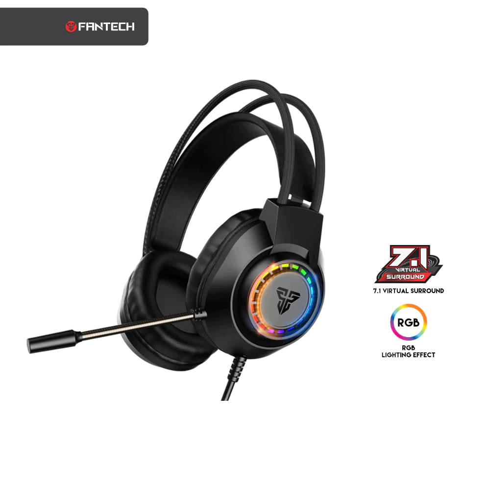 FANTECH HG28 PORTAL หูฟังเกมมิ่งระบบเสียง Surround 7.1 พร้อมไฟ RGB และไมโครโฟน